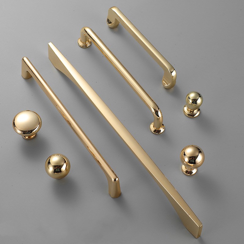 Furniture Hardware Factory - Zinc Alloy Bright Gold Kitchen Cabinet