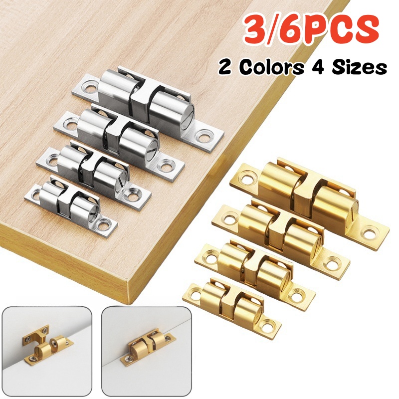 Furniture Hardware Tools - 3/6pcs Cabinet Closet Door Ball Catch,Brass