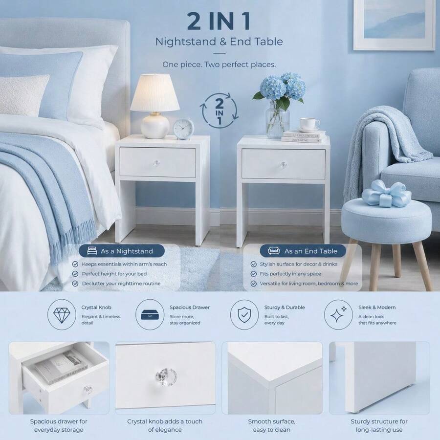 2-In-1 Storage Stool & Nightst - đánh giá và giá Furniture Hardware Manufacturers