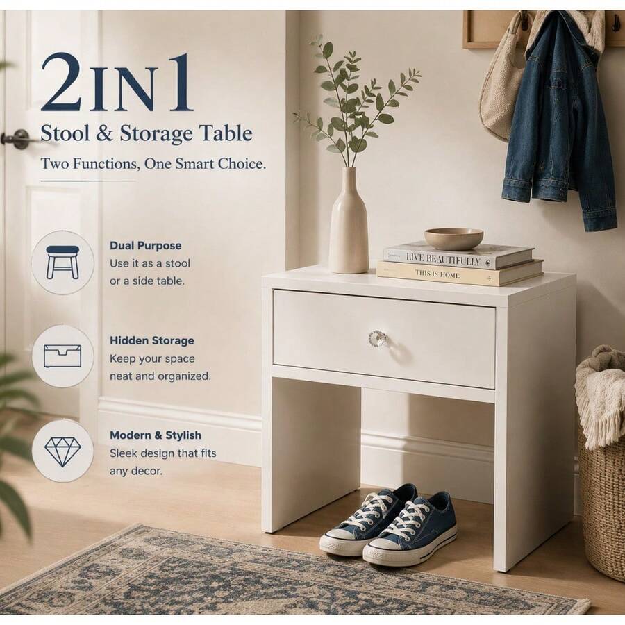 2-In-1 Storage Stool & Nightst - đánh giá và giá Furniture Hardware Manufacturers