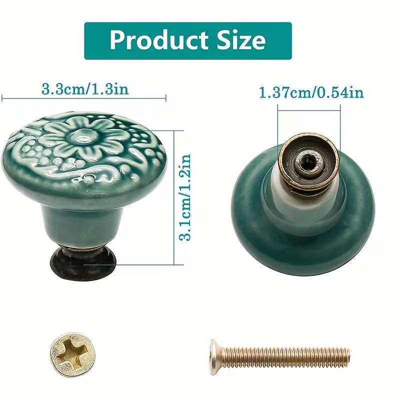 12pcs Ceramic Cabinet Knobs, F - đánh giá và giá Furniture Hardware Tools