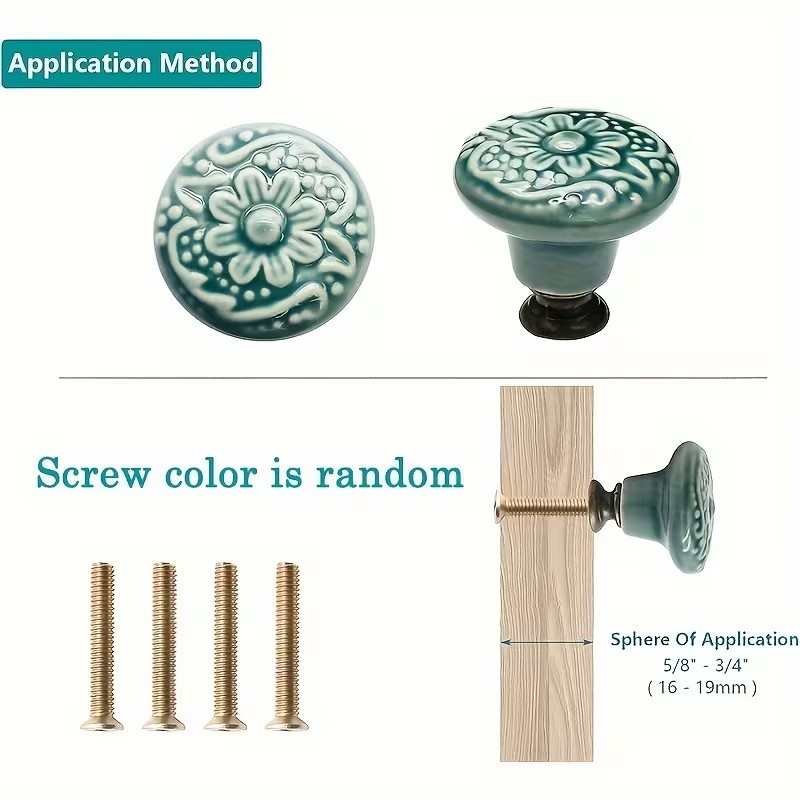 12pcs Ceramic Cabinet Knobs, F - đánh giá và giá Furniture Hardware Tools