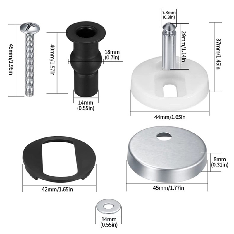 2Pcs Toilet Seat Hinges Top Fi - đánh giá và giá Furniture Hardware Fixing Screws